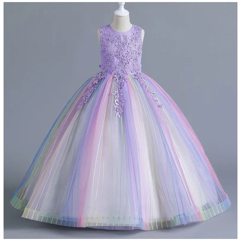Flower Rainbow Embroidery Dresses